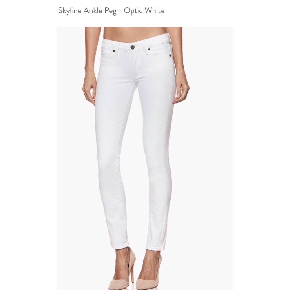 Paige Skyline Ankle Peg Jeans - white